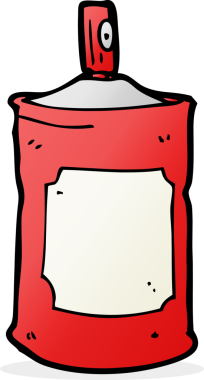 Bir insan tarafından çizilmiş çizgi film spreyi.