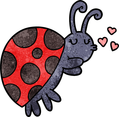 bir insan tarafından çizilmiş uğur böceği çizgi filmi