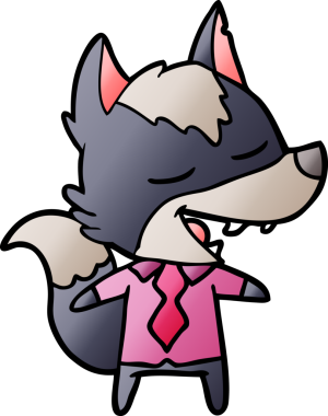 Bir insan tarafından çizilen gülen bir ofis kurdu.