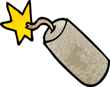 Bir insan tarafından çizilmiş karalama dinamiti.