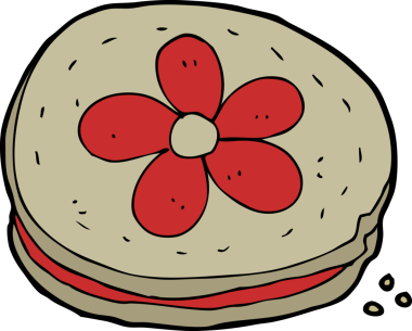 Bir insan tarafından çizilmiş çizgi film bisküvisi