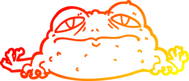 Bir insan tarafından çizilmiş çirkin bir kurbağanın sıcak çizgi çizimi