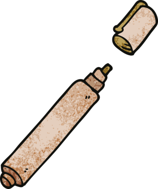 Bir insan tarafından çizilmiş karalama ofis kalemi.