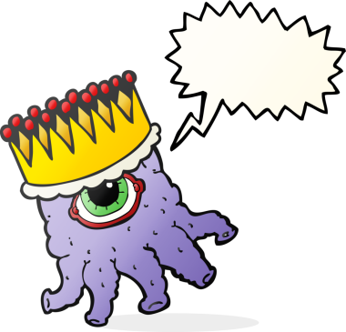 Bir insan tarafından çizilmiş serbest konuşma balonu karikatürü kralı uzaylı.