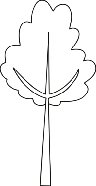 Bir insan tarafından çizilmiş garip çizgi film ağacı.