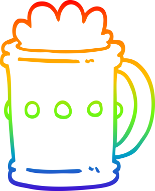 Bir insan tarafından çizilmiş bira karikatürünün çizimi.