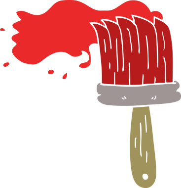 Bir insan tarafından çizilmiş karalama boya fırçası.