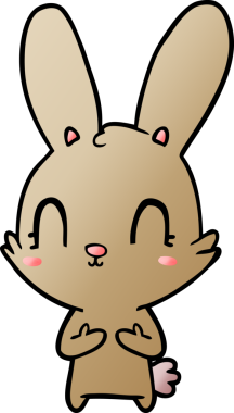 Bir insan tarafından çizilmiş şirin çizgi film tavşanı.