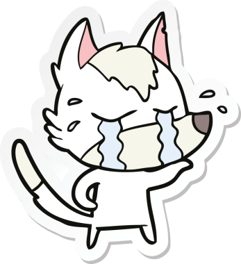 Bir insan tarafından çizilmiş bir karikatür çıkartması.