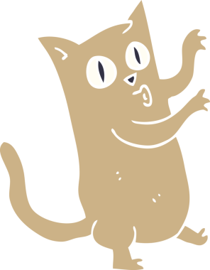 Bir insan tarafından çizilmiş karikatür dans eden kedi.