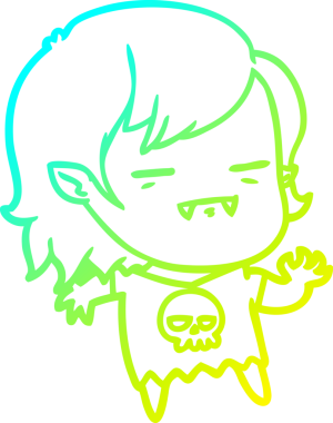 Bir insan tarafından çizilmiş bir ölümsüz vampir kız çizgi filmi.