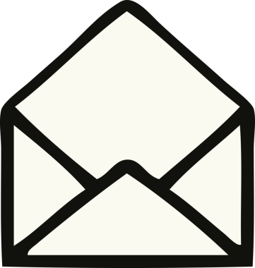 Bir insan tarafından çizilmiş kağıt bir zarfın sevimli karikatürü