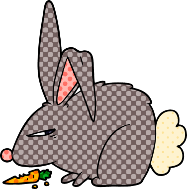 Bir insan tarafından çizilmiş kızgın tavşan çizgi filmi.