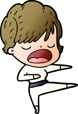 Bir insan tarafından çizilmiş bir karikatür kadın konuşuyor.