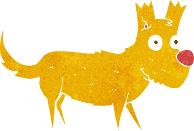 Bir insan tarafından çizilmiş küçük sevimli bir köpek.