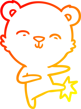 Bir insan tarafından çizilmiş mutlu bir kutup ayısının sıcak çizgi çizimi