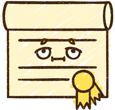 Bir insan tarafından çizilmiş Resmi Sertifika Tebeşiri