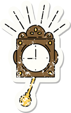 Bir insan tarafından çizilmiş dövme stili eski bir çıkartma.