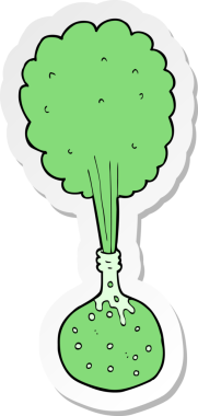 Bir insan tarafından çizilmiş bir karikatür bilim deneyinin çıkartması.