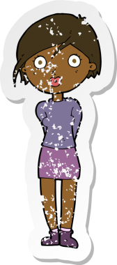 Bir insan tarafından çizilmiş bir karikatürün gerilimli çıkartması.