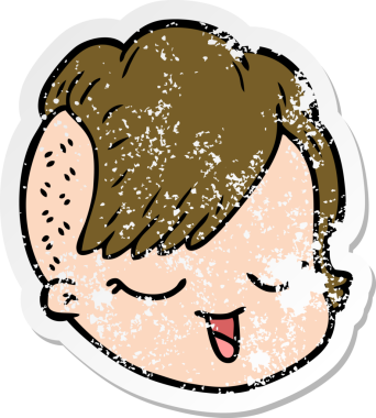 Bir insan tarafından çizilmiş karikatür kadın yüzü.