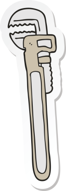 Bir insan tarafından çizilmiş ayarlanabilir İngiliz anahtarı çıkartması.