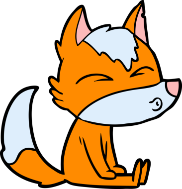 Bir insan tarafından çizilmiş tilki çizgi film karakteri