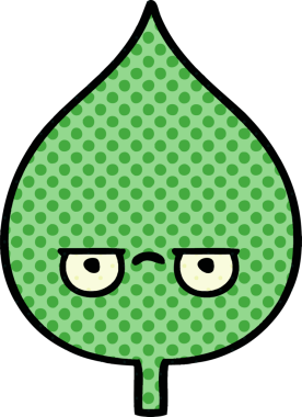 bir insan tarafından çizilmiş dışavurumsal yaprağın çizgi roman tarzı