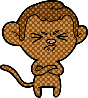 Bir insan tarafından çizilmiş sinir bozucu bir maymun.