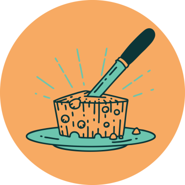 Bir insan tarafından çizilmiş bir tabak peynirin ikonu