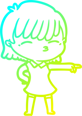 Bir insan tarafından çizilmiş bir karikatür kadın çizimi.