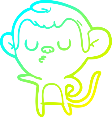 Bir insan tarafından çizilmiş bir çizgi maymun çizimi.