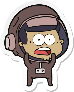 Bir insan tarafından çizilen bir karikatür çıkartması astronotu şaşırttı.