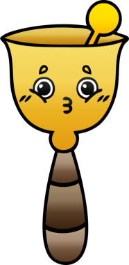 Bir insan tarafından çizilmiş okul çanının gölgeli karikatürü