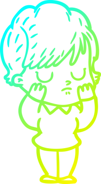 Bir insan tarafından çizilmiş bir karikatür kadın çizimi.