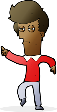 Bir insan tarafından çizilen karikatür adam.