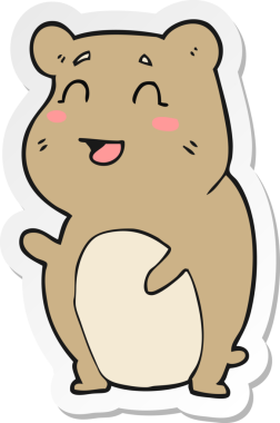 Bir insan tarafından çizilmiş şirin bir hamsterın çıkartması.
