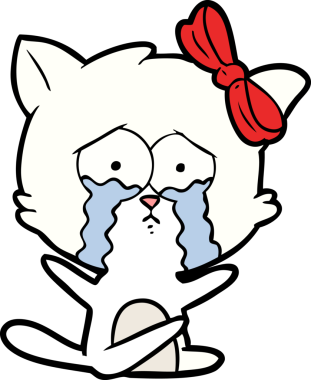 Bir insan tarafından çizilmiş çizgi film kedisi.