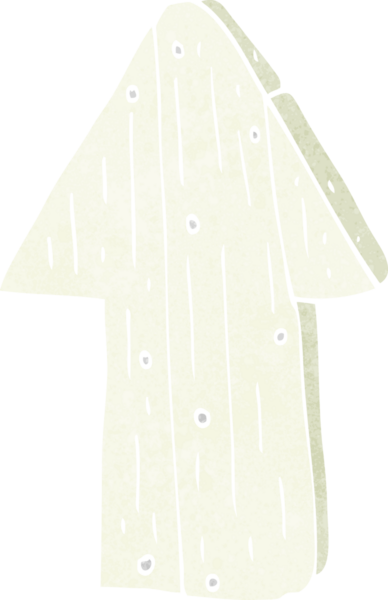 bir insan tarafından çizilmiş ahşap bir ok.