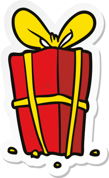 Bir insan tarafından çizilmiş bir karikatür Xmas etiketi