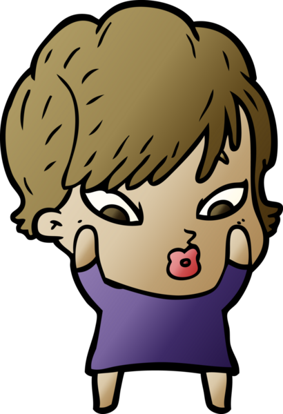 Bir insan tarafından çizilmiş karikatür kadın.