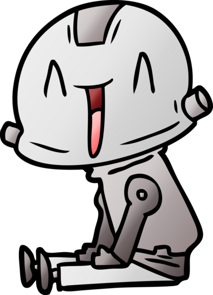 Bir insan tarafından çizilmiş çizgi film robotu