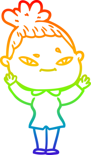 gökkuşağı gradyan çizimi bir insan tarafından çizilmiş bir karikatür kadın