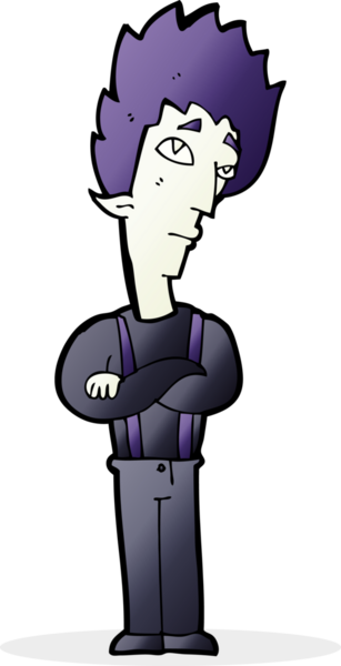 Bir insan tarafından çizilmiş bir vampir çizgi filmi.