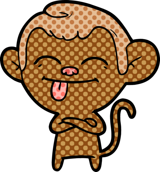 Bir insan tarafından çizilmiş komik çizgi maymun.