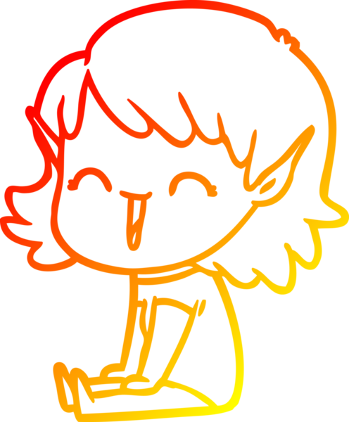 Bir insan tarafından çizilmiş çizgi film karakteri bir elf kızı çizimi