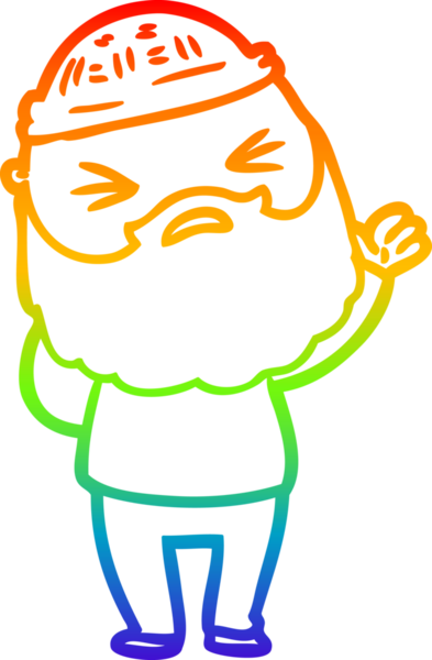 Bir insan tarafından çizilmiş sakallı bir karikatür çizimi.