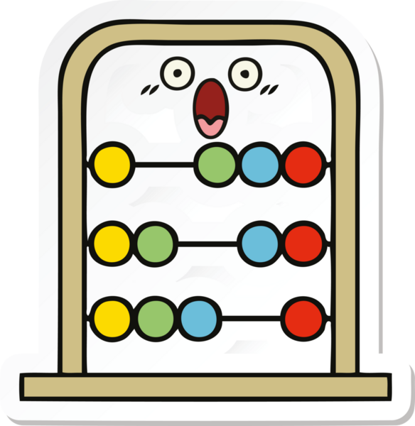 Bir insan tarafından çizilmiş şirin bir abaküs karikatürü çıkartması.