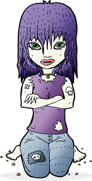 Bir insan tarafından çizilmiş vampir kız çizgi filmi.