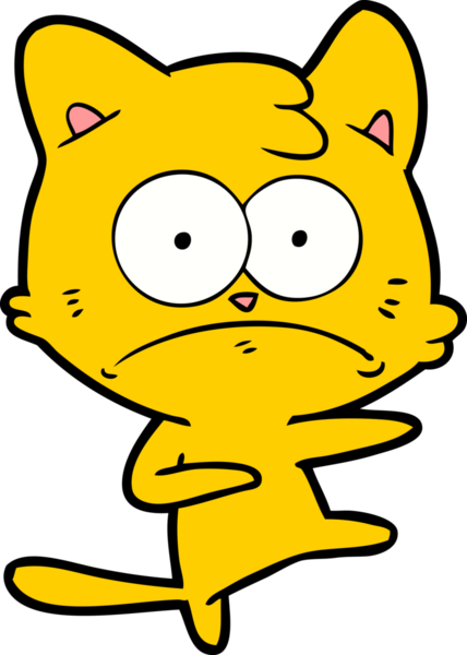 bir insan tarafından çizilmiş sinirli bir kedi.